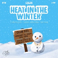 a flyer for heat in the winter with a snowman and a sign